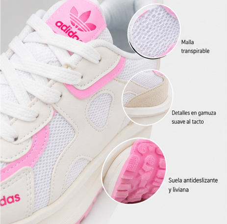 Tenis Adidas Dama Fc Blanco Rosado - Image 3